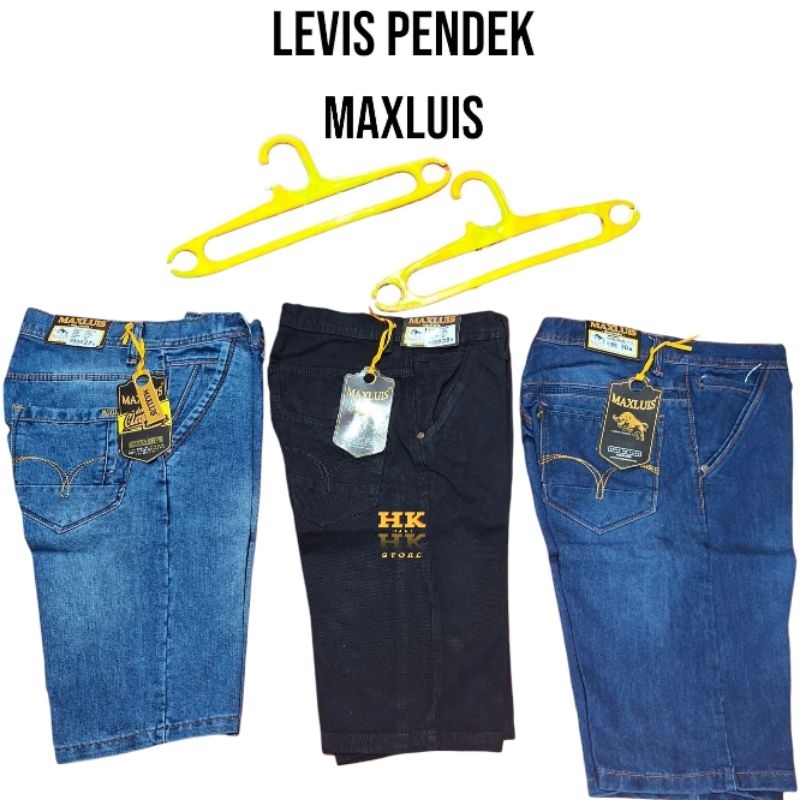 CELANA LEVIS PENDEK PRIA ORIGINAL MAXLUIS STANDAR CLASSIC DENIM✔️