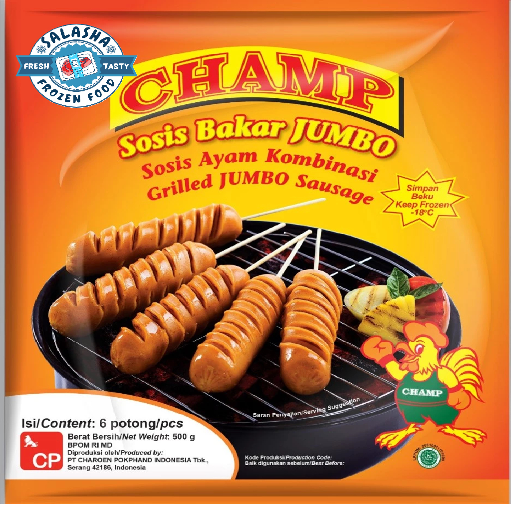 

CHAMP SOSIS AYAM BAKAR JUMBO – 500 GR (ISI 6)