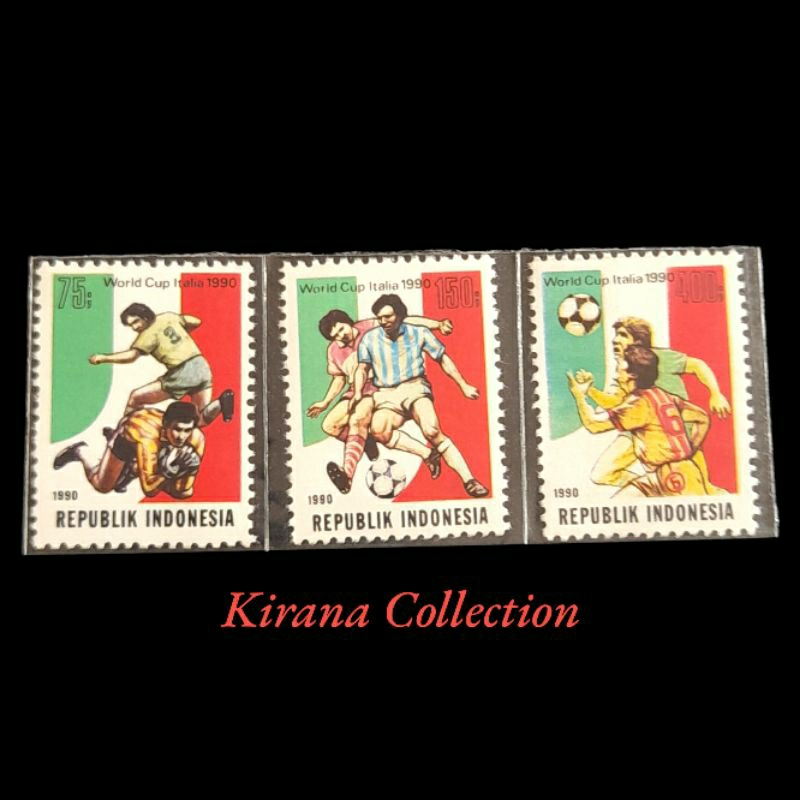 

LOT F336 KOLEKSI PRANGKO INDONESIA I-391 3V WORLD CUP ITALIA 1990