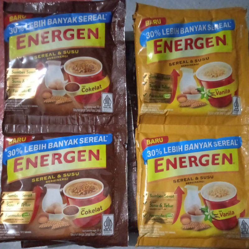 

SUSU DAN SEREAL BERGIZI ENERGEN 35g RENCENG ISI 10 SACHET