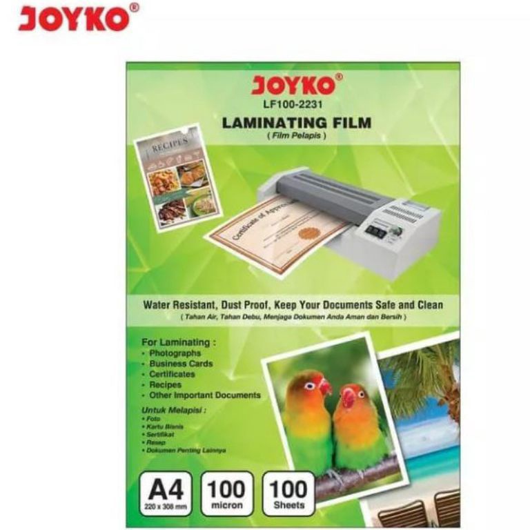 

KODE T87H Plastik Laminating Film A4 Joyko LF12231 1 Pak