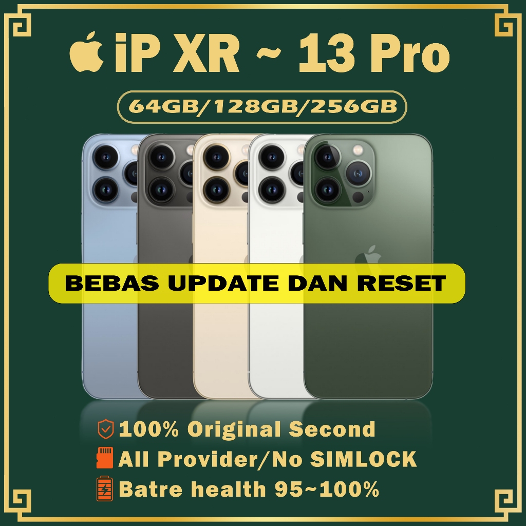 iPhone 13 Pro 64GB/128GB/256GB BEKAS SECOND ORI 100% MULUS NORMAL FULLSET(XR Ganti housing 13Pro)