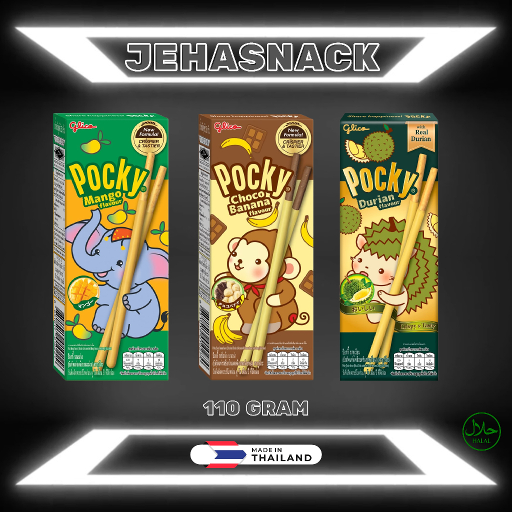 

[ BISKUIT BKK ] Glico Pocky Biscuit Stick HALAL 25gr ( Import Thailand - Bangkok )