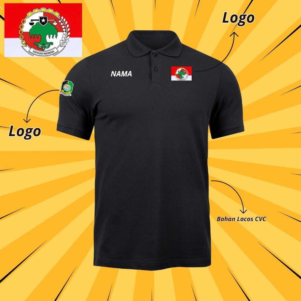 Kaos Polo Kerah Koperasi Desa Merah Putih Bisa Request Bordir Sablon