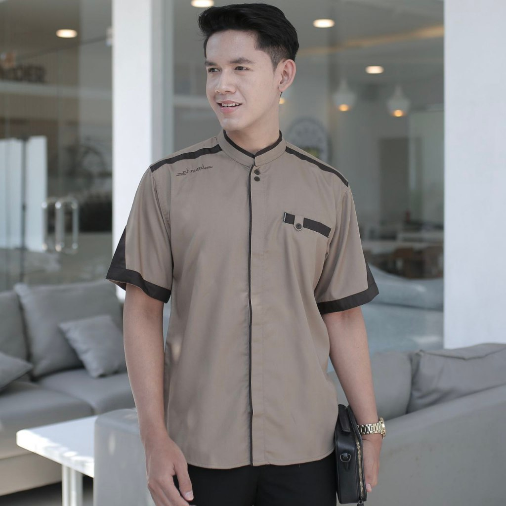 Koko Pria Elrumi Baju Koko Pria Lengan Pendek Motif Katun Toyobo Halus Elrumi Lengan Pendek Motif Yi
