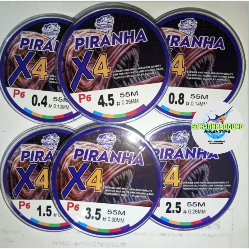 senar pancing PE X4 piranha 55m senar pancing p6