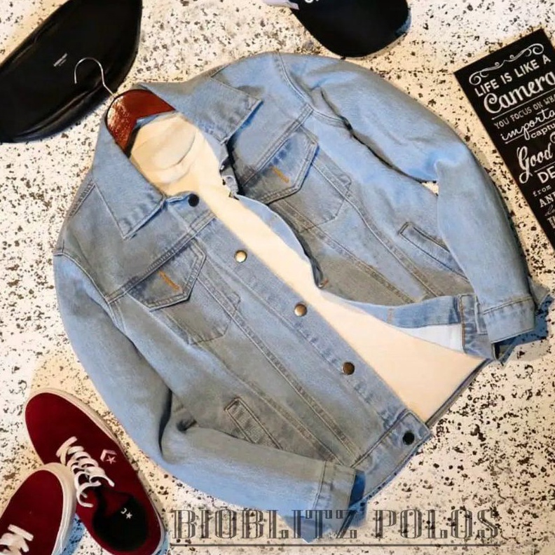 KODE F59C NYAMAN HALUS LEMBUT ADEM BUAT COCOK Jaket Jeans Cowok PRIA Biru Indigo Bi Fashion Pr Hits 
