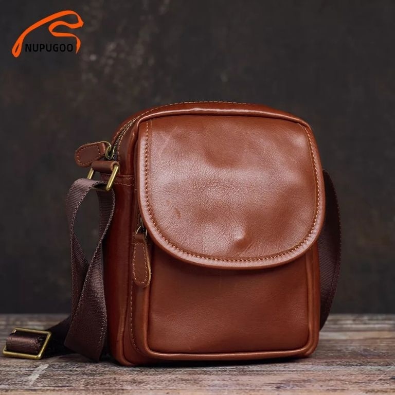 KODE T16V Tas selempang pria kecil Tas handphone Kulit Asli