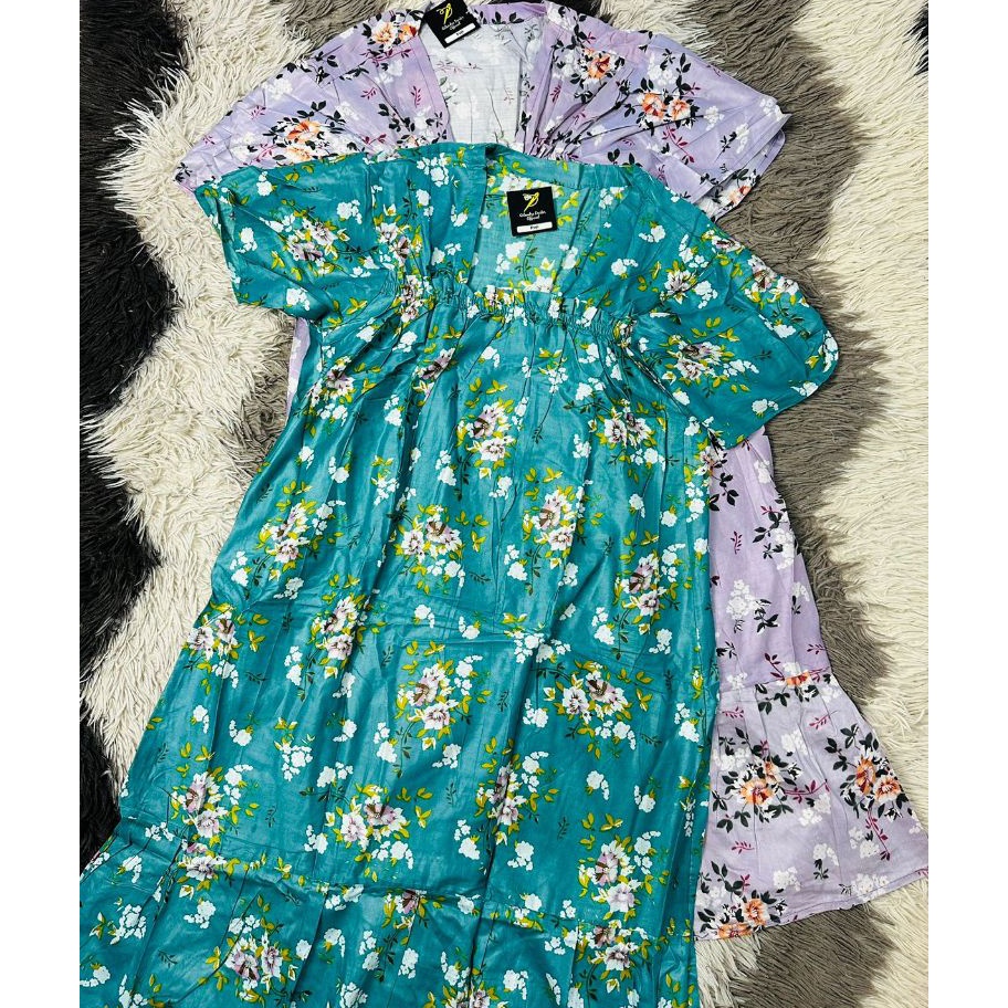 Dress Daster Diandra Pendek Motif Bunga LILY BAHAN RAYON