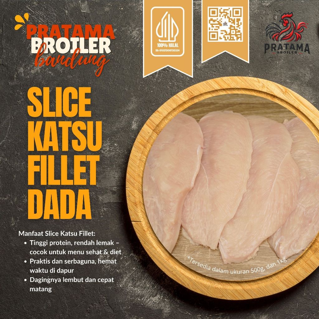 

Slice Katsu Fillet Dada Ayam Boneless 1kg - Pratama Broiler