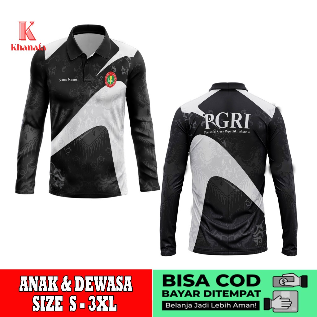 Kaos Polo | Baju pgri | Kaos Polo Batik PGRI | Baju Guru Batik PGRI | Kaos Polo Motif Batik PGRI Ful