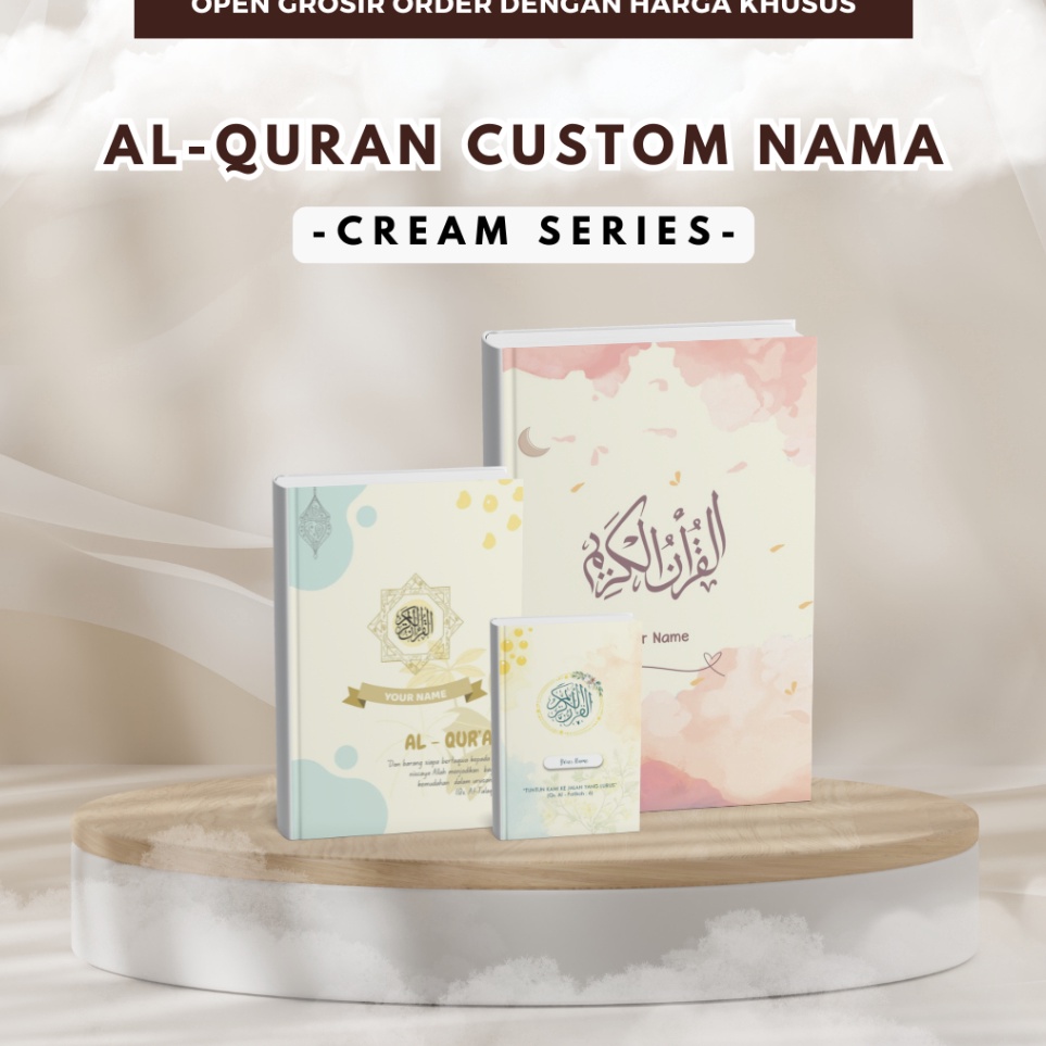 AlQuran Cream Series Custom Nama Terjemah Perkata Latin  AlQuran Terjemah Tajwid Warna  Ukuran A6 A5