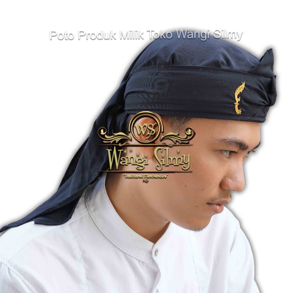 KODE F93E IKET KEPALA KUJANG SILIWANGI BLANGKON IKAT KUJANG SILIWANGI BELANGKON SUNDA BORDIR Kujang 