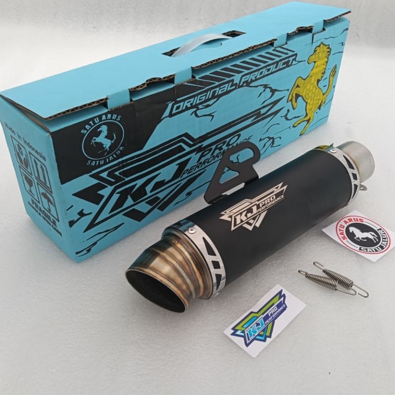Silincer Inlet 50mm Original KJ PRO Suara Gahar Untuk Semua Jenis Motor Bebek Matic Sport free 2 sti