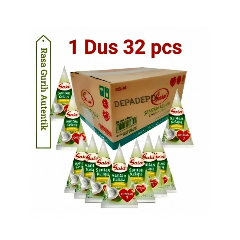 

Sasa Santan Cair Instan 65ml x 32 Pcs (1 Dus) – Siap Pakai, Praktis untuk Masak & Kue