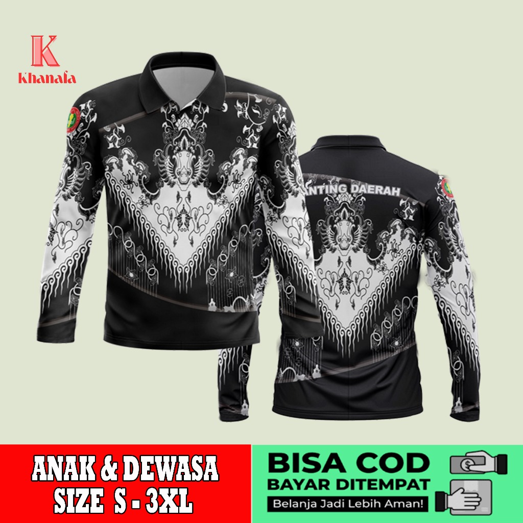 Kaos Polo | Baju pgri | Kaos Polo Batik PGRI | Baju Guru Batik PGRI | Kaos Polo Motif Batik PGRI Ful