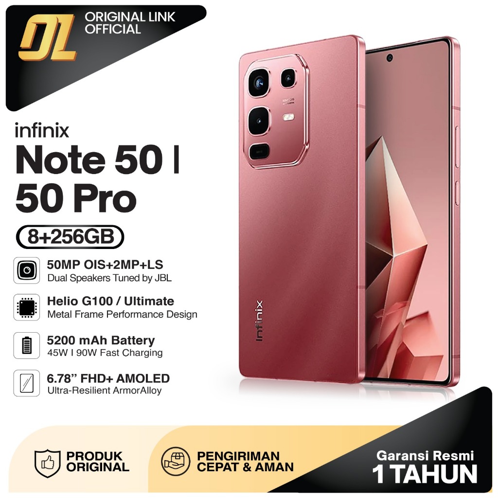 Infinix Note 50 Pro 8/256 GB 8GB 256GB Smartphone HP Infinix Terbaru Original
