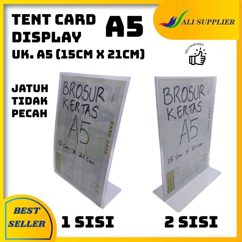 

MIKA TENT CARD A5 / TEMPAT BROSUR A5 / BUKAN AKRILIK A5 / STAND PROMOSI / MIKA TEMPAT SCAN QR CODE / MIKA DISPLAY BROSUR A5 / TEMPAT KERTAS DISPLAY / TEMPAT BROSUR DIMEJA / DUDUKAN KERTAS / DUDUKAN BROSUR / PAPER HOLDER / PAPER STAND A5 MURAH