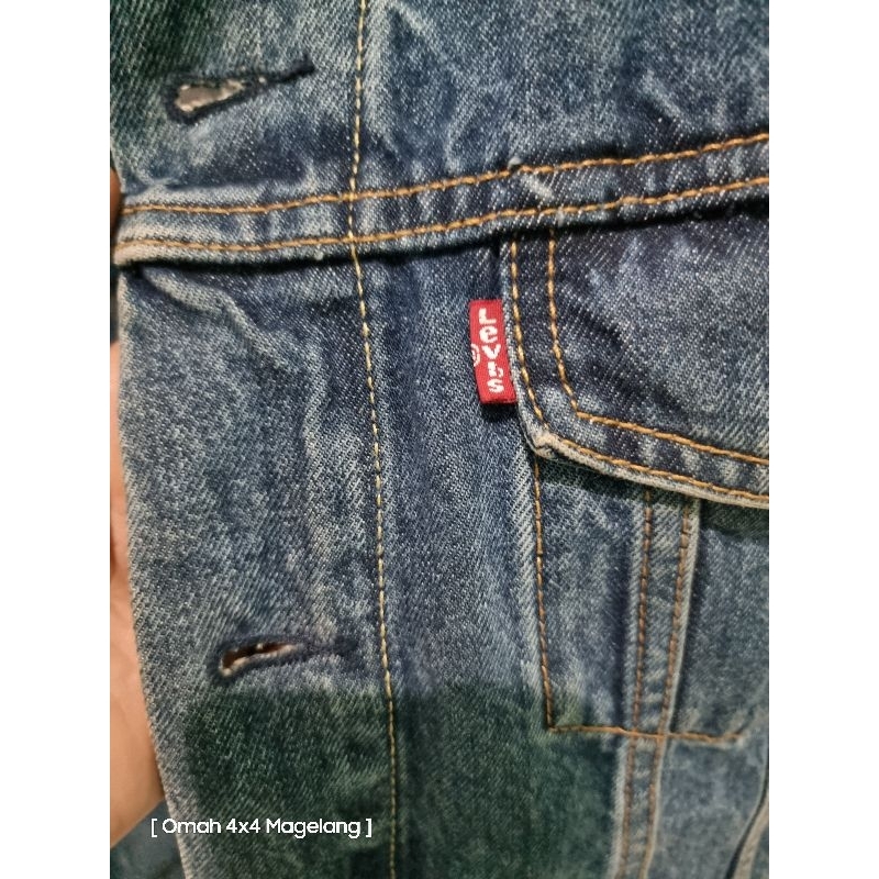 jaket levis original 100% trucker pria no struct kondisi like new