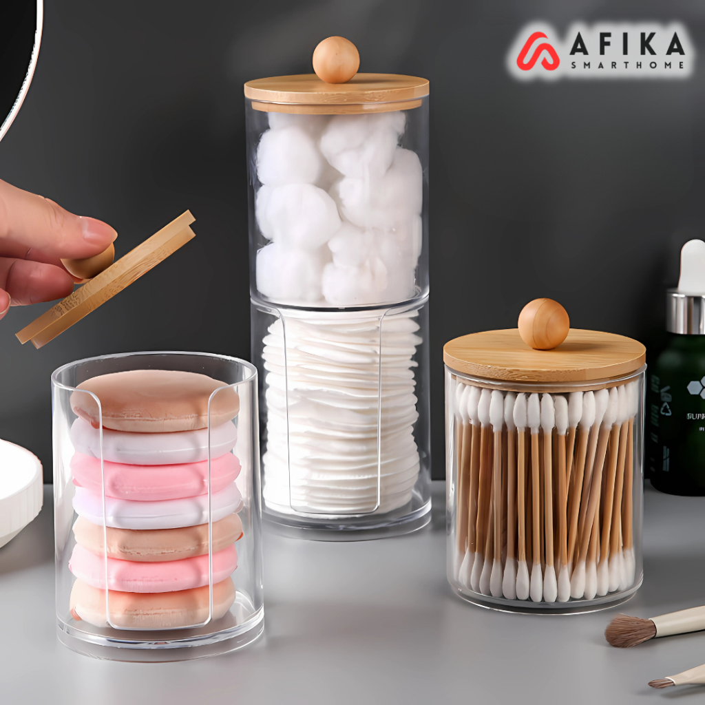 Tempat Kapas Cotton Bud Plastik Make Up Organizer