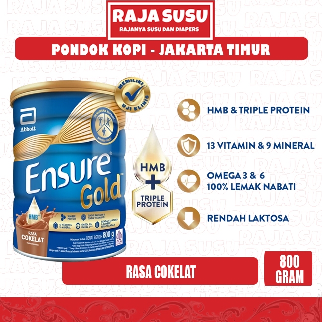 

ENSURE GOLD COKELAT 800GR - RAJA SUSU