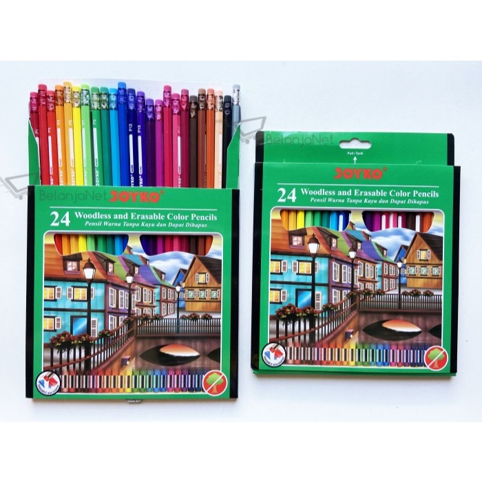 

Pensil Warna Hapus Joyko 24 Warna High Quality / Bisa Dihapus / CP - 115