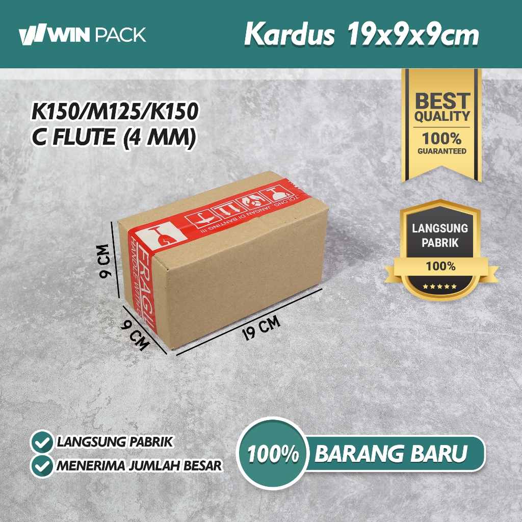 

(Isi 10 Pcs) Kardus Karton Box Packing Polos | 19x9x9 cm | Polos