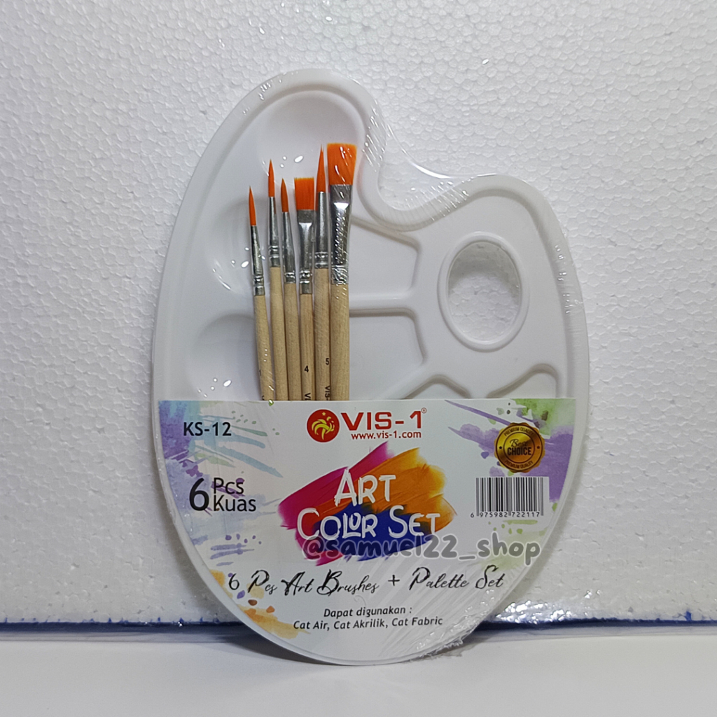 

Art Color Set Kuas + Palette Lukis VIS-1 KS-12 Isi 6 pcs Kuas