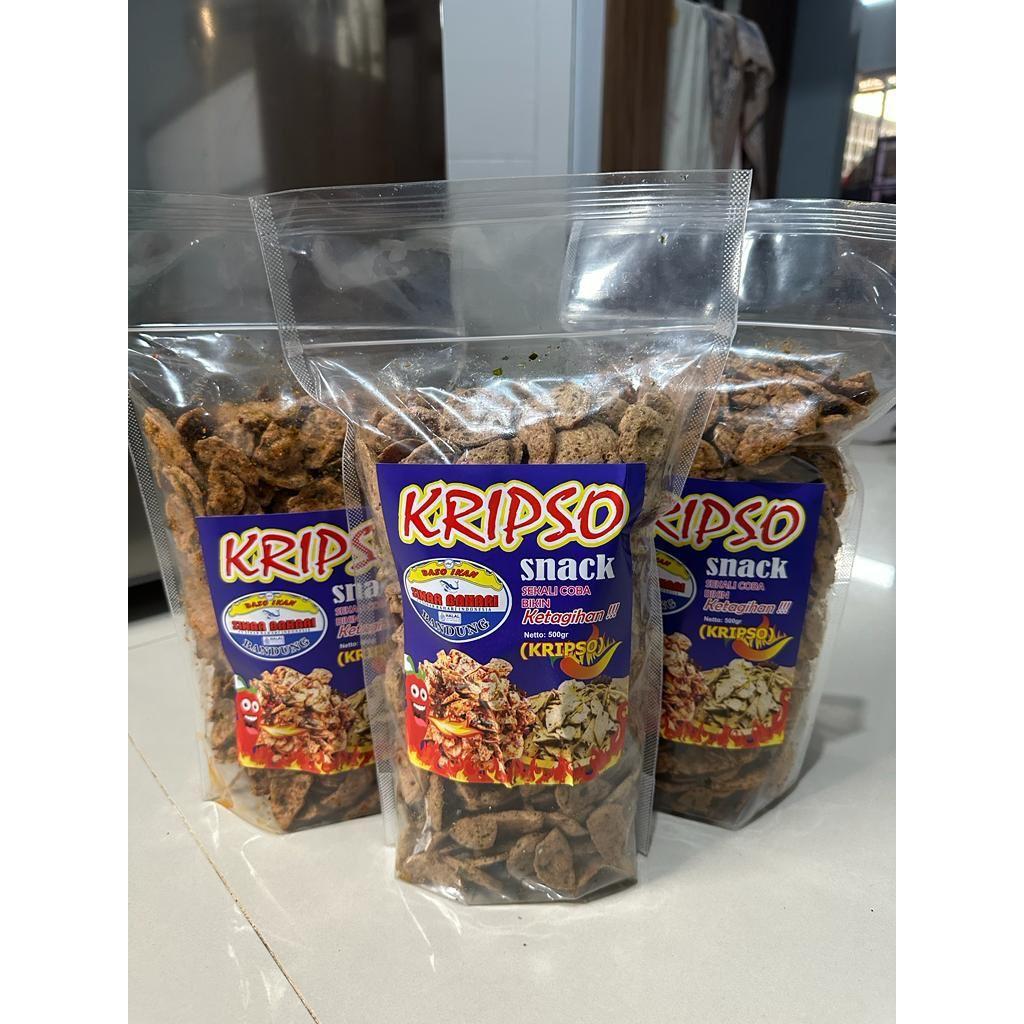 

Bundling 2 Pack Kripso 350gram Pedas dan Original - Keripik Baso Ikan Sinar Bahari, keripik Baso Renyah