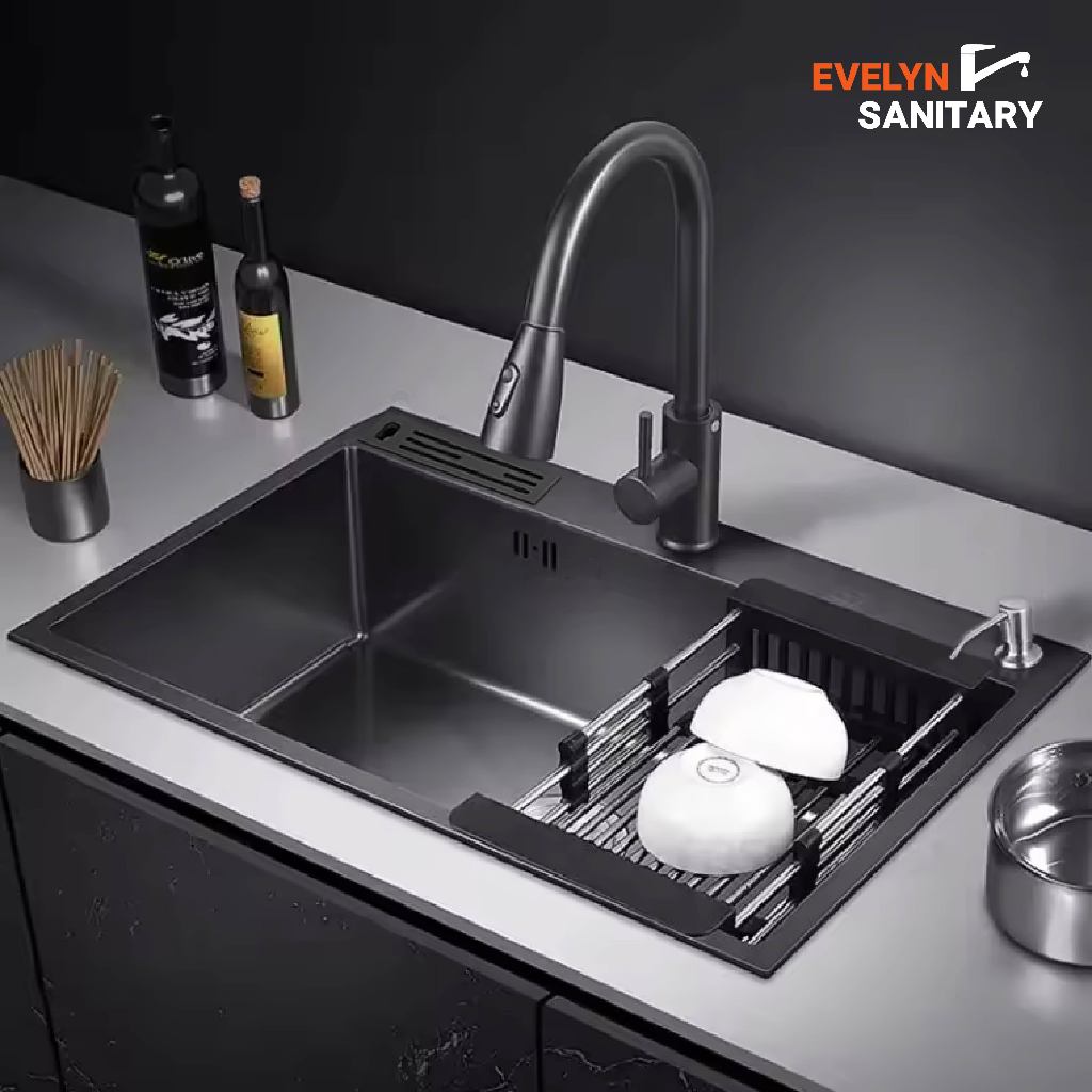 EVELYN SANITARY - Sink Dapur Stainless Steel 304 Wastafel Modern Bak Cuci Piring Besar Tempat Cuci P