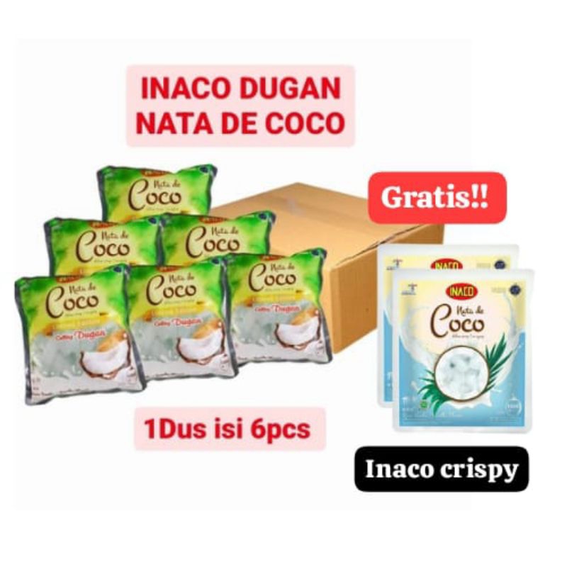 

INACO Dugan Nata De Coco UK 1Kg 1Dus isi 6Pcs- KARTON Free Inaco Crispy Refil