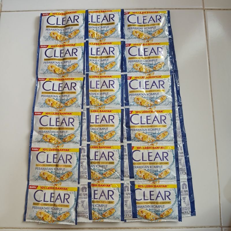 Unilever Shampo Clear Sachet 1Dus | 40 Renceng | 480 Sachet x 10ml