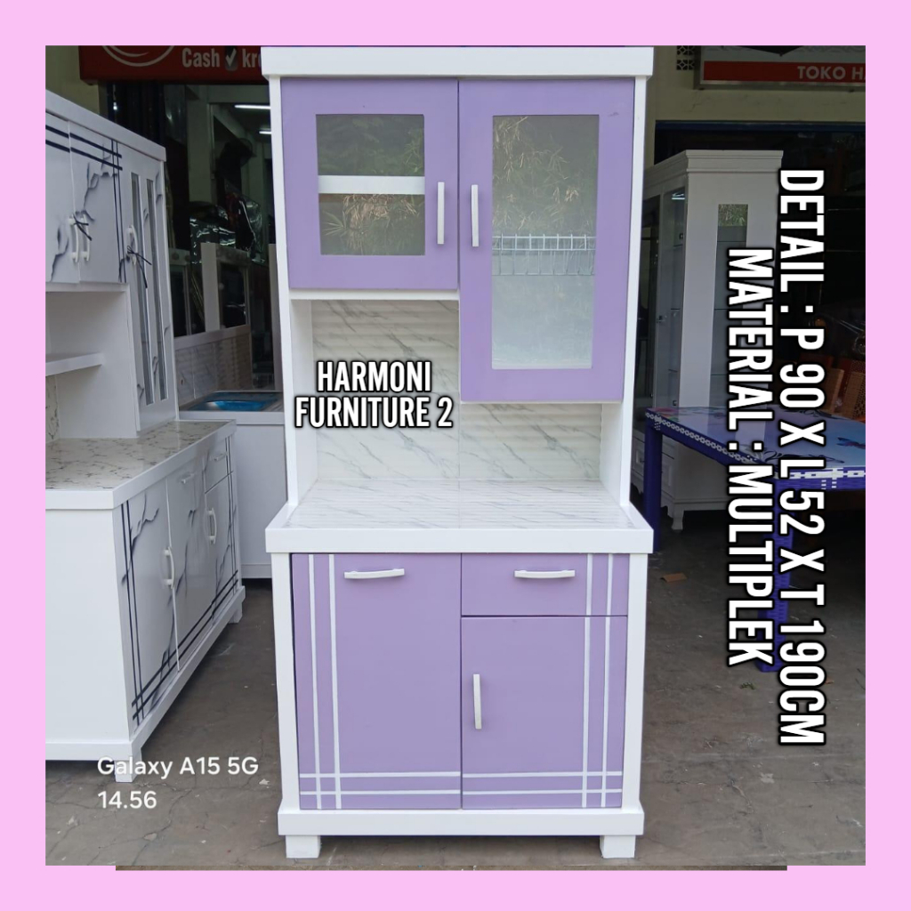 RAK SAYUR 2 PINTU MULTIPLEK 90 X 52 X 190CM BODY PUTIH RAK PIRING KAYU 2 PINTU MULITPLEK FREE ONGKIR