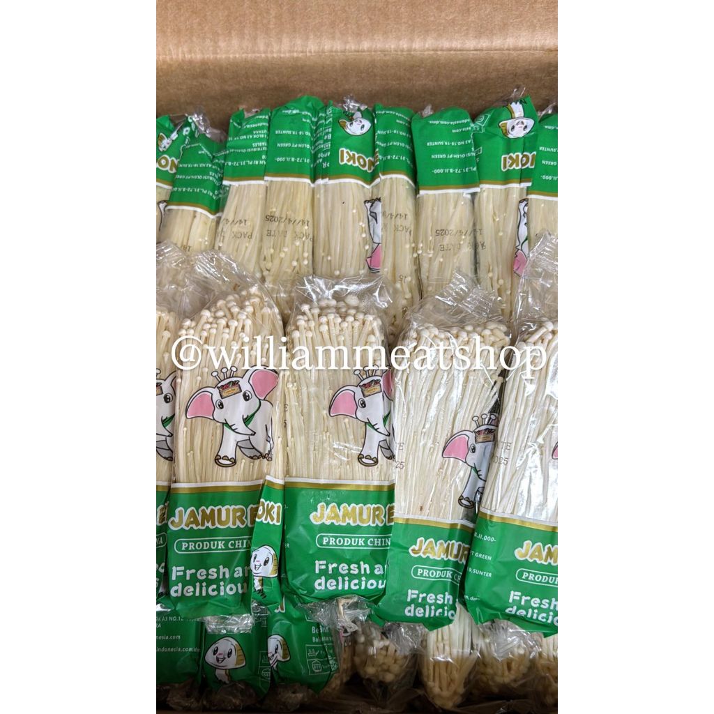 

JAMUR ENOKI Import Fresh Halal Williammeatshop Surabaya