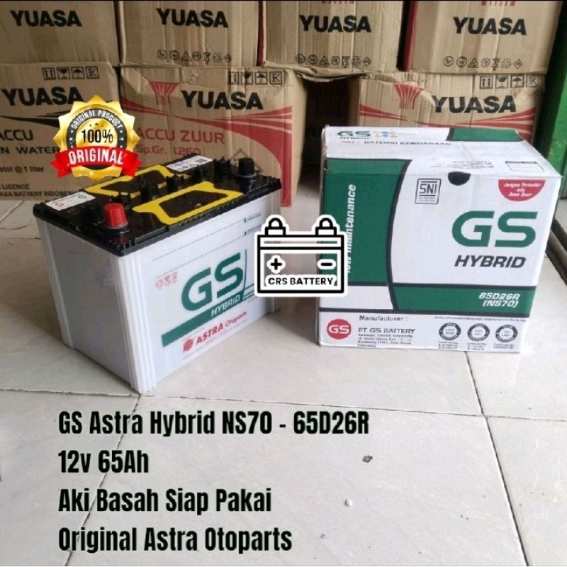 Aki Mobil Mitsubishi Fuso Truk, Kuda Bensin GS Astra Hybrid NS70 65Ah