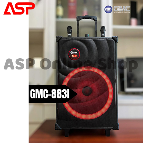 GMC 883i Speker Meeting Speaker Portable Bluetooth RGB LED 15 Inch Free 2 Mic Wireless