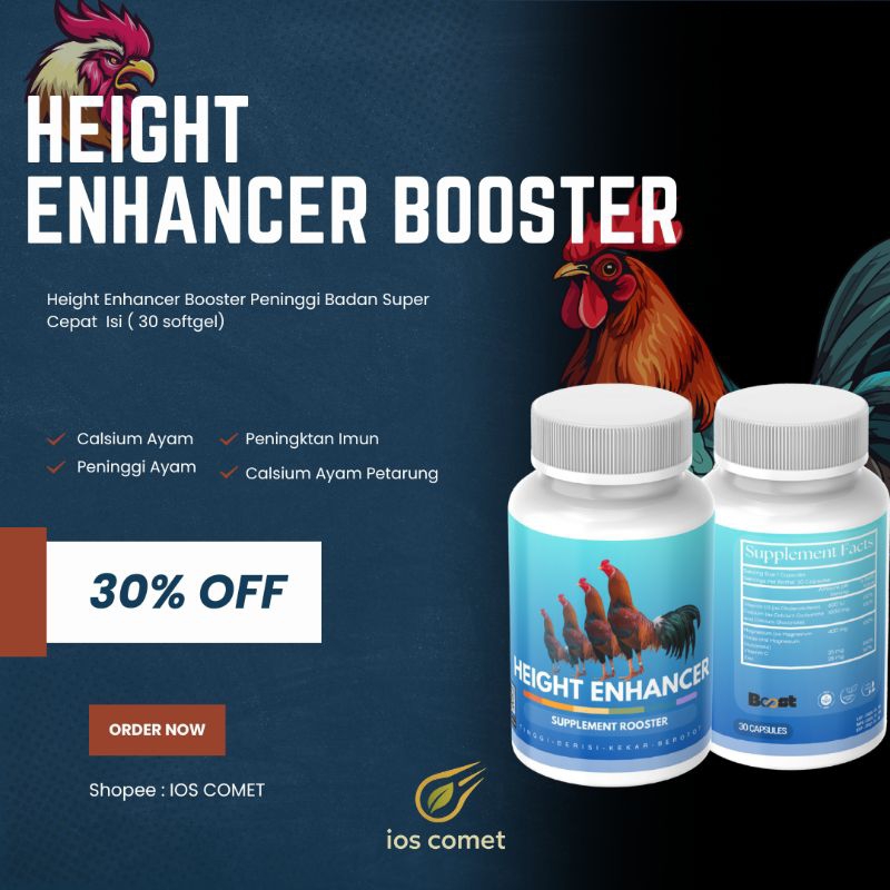 HEIGHT ENHANCER BOOSTER - Peninggi Body Ayam Tinggi Kekar Berotot Nutrisi Calsium Ayam Petarung atau