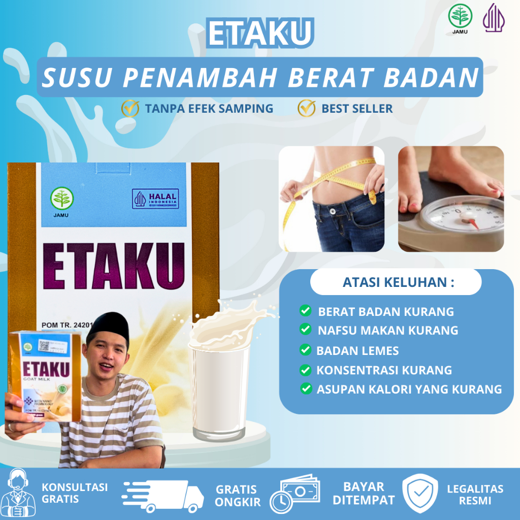 

Etaku Susu Kambing Penggemuk Badan, Penambah Nafsu Makan, Penambah Berat Badan, Penambah Selera Makan