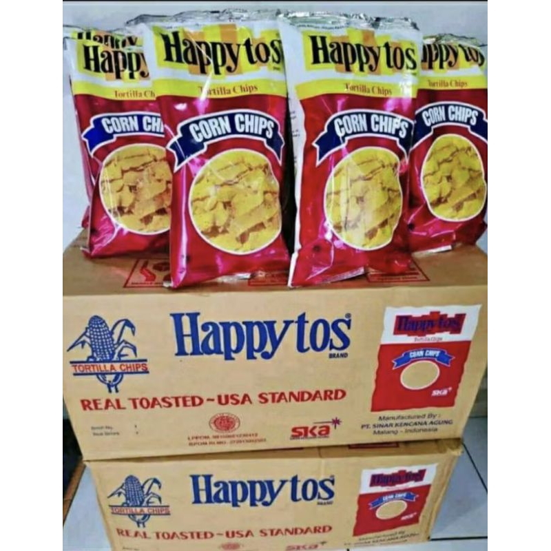 Paket 1 Karton Happy Tos (Isi 16) – Snack Jagung Renyah, Exp Panjang