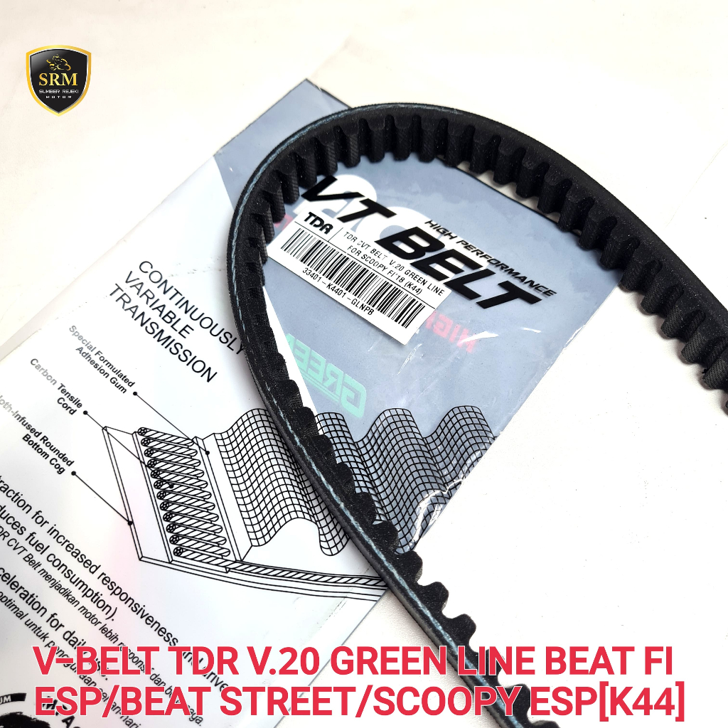 V-Belt TDR V.20 Green Line Beat FI ESP/Beat Street/Scoopy ESP [ K44 ]