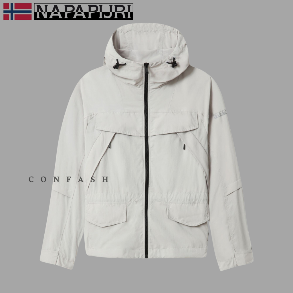 Jaket Napapijr*i Short Jacket Skidoo Open Circular Grey Original Napapijri Windproof Waterproof Orig