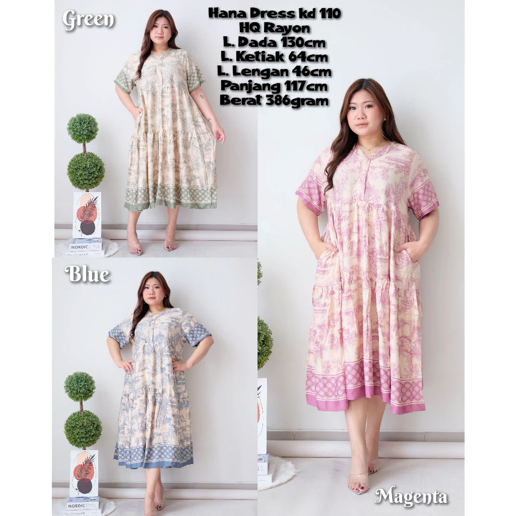 HANA Dress Jumbo Premium Rayon kd 110