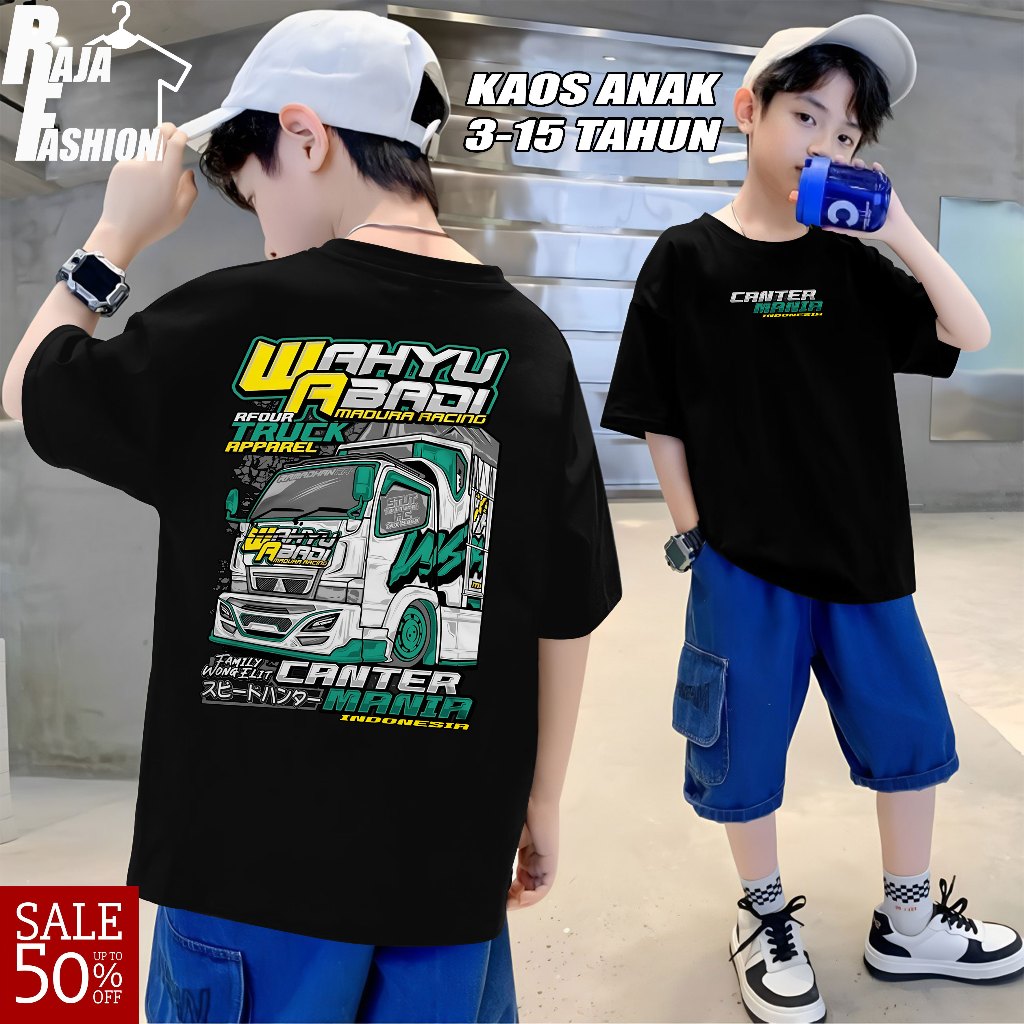 BAJU KAOS ANAK TRUK OLENG WAHYU ABADI ANAK KAOS TRUCK MODIF ANAK KAOS ANAK USIAA 3-15 TAHUN GAMBAR T