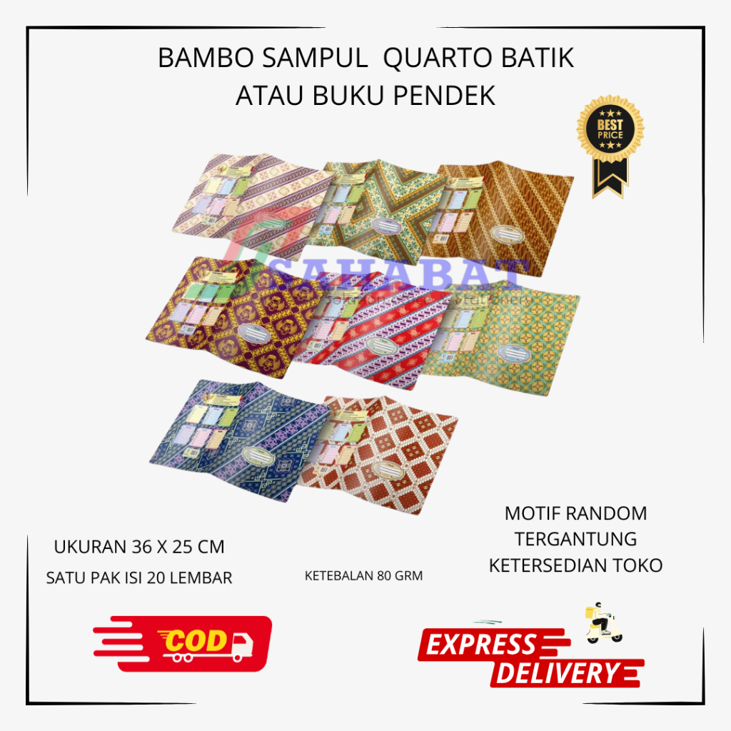

SAMPUL BAMBOO BUKU QUARTO BATIK / SAMPUL BUKU PENDEK BATIK / QUARTO /ISI 20
