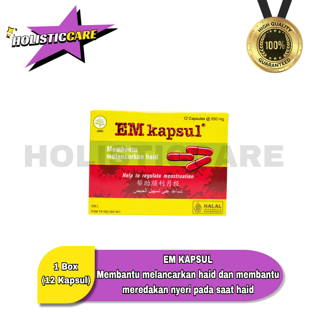EM Kapsul | EM Capsule | Kapsul Pelancar Haid | EM Kapsul Borobudur - 12 Kapsul