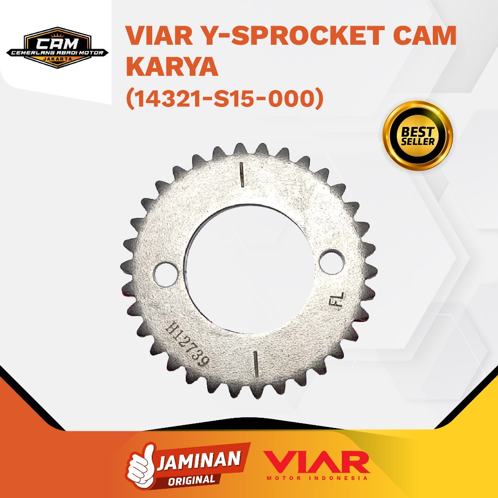 Sprocket Cam Gear Timing Atas Viar Cross X 150 PNP Viar Karya Motor Roda 2 VIAR  [CAM JKT]