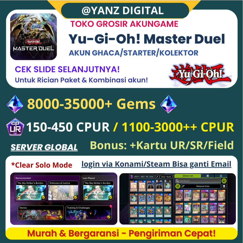 Bundle Yu-Gi-Oh Master Duel Varian Gems & CPUR Pilihan – Lengkapi Koleksi Duelist Yugioh Kamu