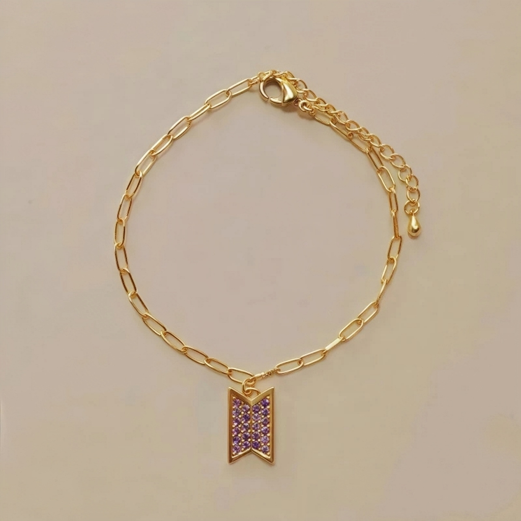 Kalung BTS Dengan Kepribadian Asli Kalung Berlian Kalung Bulu Ungu