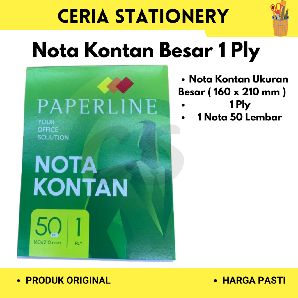 

Nota Kontan Besar 1 Ply Paperline 50 Lembar