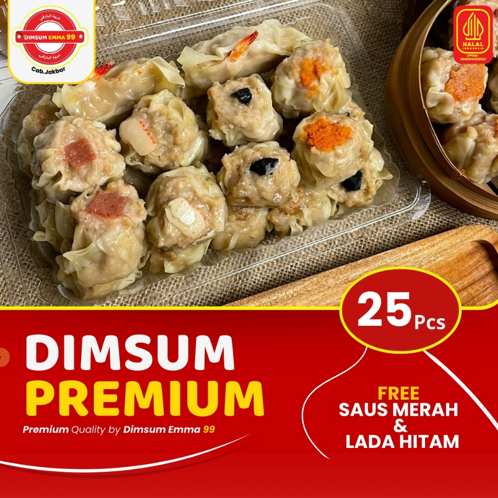 

Dimsum Ayam Frozen Premium Isi 25 pcs Gratis Saos Merah & Lada Hitam Halal
